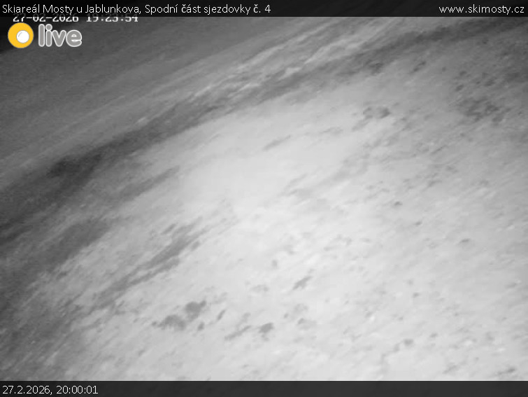 Skiareál Mosty u Jablunkova - Spodní část sjezdovky č. 4 - 27.2.2026 v 20:00