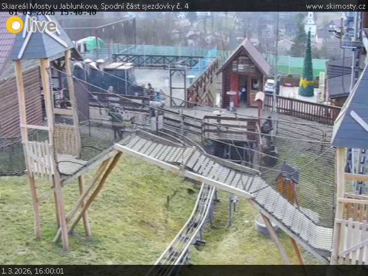 Skiareál Mosty u Jablunkova - Spodní část sjezdovky č. 4 - 1.3.2026 v 16:00