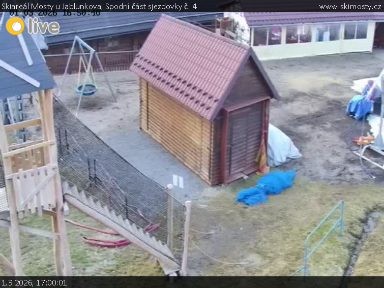 Skiareál Mosty u Jablunkova - Spodní část sjezdovky č. 4 - 1.3.2026 v 17:00