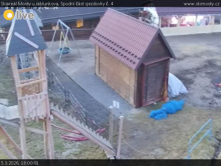 Skiareál Mosty u Jablunkova - Spodní část sjezdovky č. 4 - 5.3.2026 v 18:00