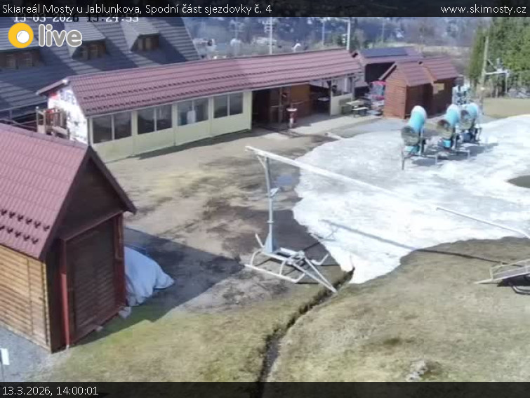 Skiareál Mosty u Jablunkova - Spodní část sjezdovky č. 4 - 13.3.2026 v 14:00