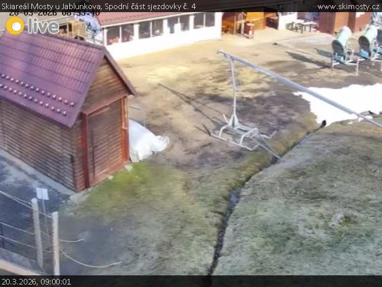 Skiareál Mosty u Jablunkova - Spodní část sjezdovky č. 4 - 20.3.2026 v 09:00