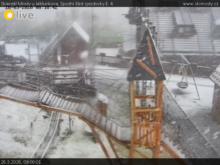 Skiareál Mosty u Jablunkova - Spodní část sjezdovky č. 4 - 26.3.2026 v 09:00