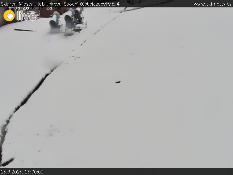 Skiareál Mosty u Jablunkova - Spodní část sjezdovky č. 4 - 26.3.2026 v 16:00