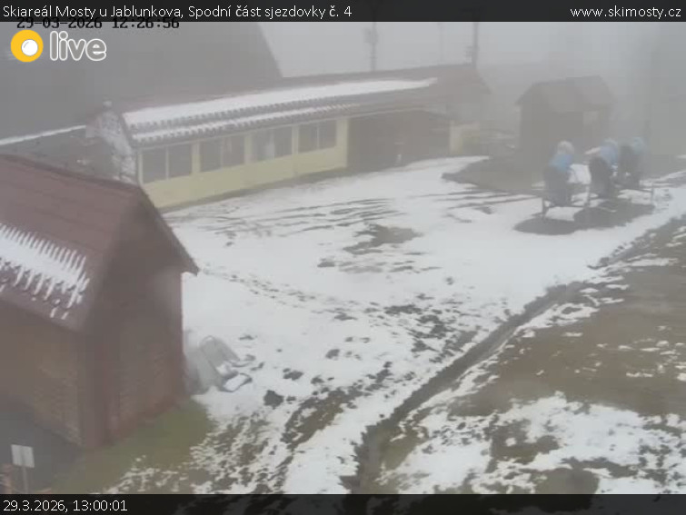 Skiareál Mosty u Jablunkova - Spodní část sjezdovky č. 4 - 29.3.2026 v 13:00
