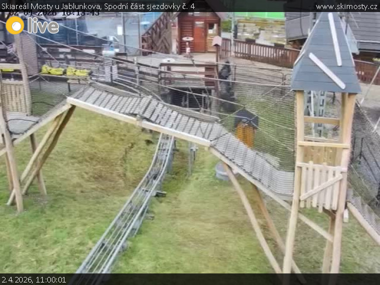 Skiareál Mosty u Jablunkova - Spodní část sjezdovky č. 4 - 2.4.2026 v 11:00