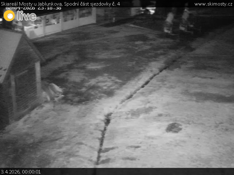 Skiareál Mosty u Jablunkova - Spodní část sjezdovky č. 4 - 3.4.2026 v 00:00