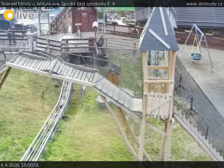 Skiareál Mosty u Jablunkova - Spodní část sjezdovky č. 4 - 6.4.2026 v 18:00
