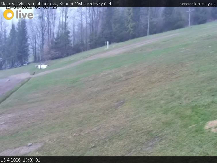 Skiareál Mosty u Jablunkova - Spodní část sjezdovky č. 4 - 15.4.2026 v 10:00