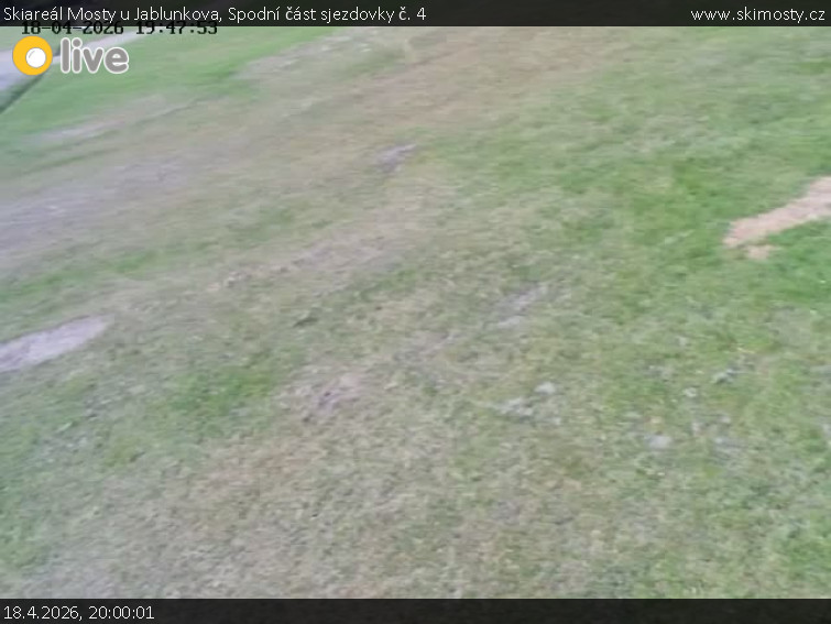 Skiareál Mosty u Jablunkova - Spodní část sjezdovky č. 4 - 18.4.2026 v 20:00