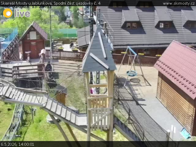 Skiareál Mosty u Jablunkova - Spodní část sjezdovky č. 4 - 6.5.2026 v 14:00