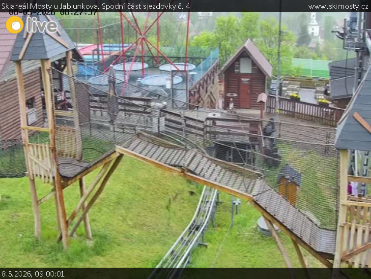 Skiareál Mosty u Jablunkova - Spodní část sjezdovky č. 4 - 8.5.2026 v 09:00
