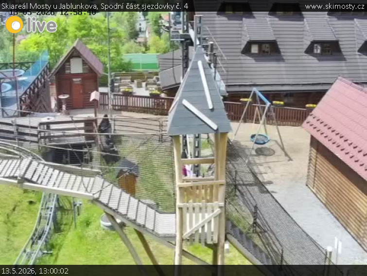 Skiareál Mosty u Jablunkova - Spodní část sjezdovky č. 4 - 13.5.2026 v 13:00