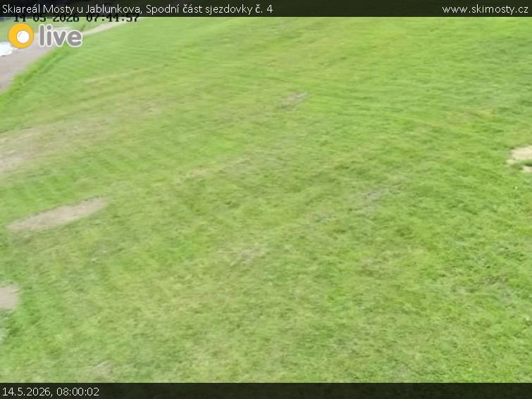 Skiareál Mosty u Jablunkova - Spodní část sjezdovky č. 4 - 14.5.2026 v 08:00
