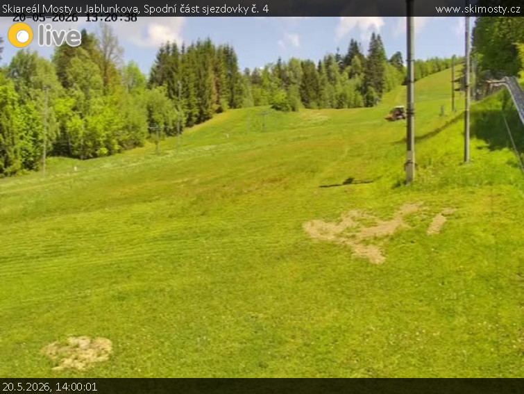 Skiareál Mosty u Jablunkova - Spodní část sjezdovky č. 4 - 20.5.2026 v 14:00
