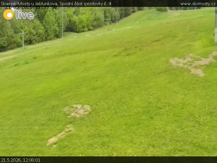 Skiareál Mosty u Jablunkova - Spodní část sjezdovky č. 4 - 21.5.2026 v 12:00
