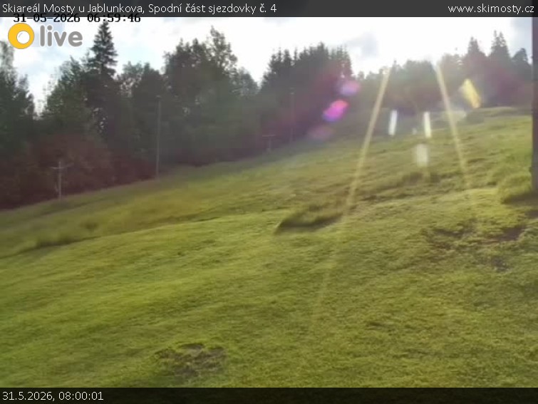 Skiareál Mosty u Jablunkova - Spodní část sjezdovky č. 4 - 31.5.2026 v 08:00