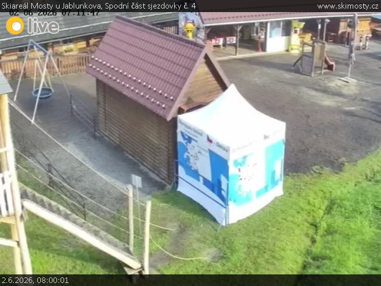 Skiareál Mosty u Jablunkova - Spodní část sjezdovky č. 4 - 2.6.2026 v 08:00