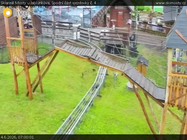 Skiareál Mosty u Jablunkova - Spodní část sjezdovky č. 4 - 4.6.2026 v 07:00