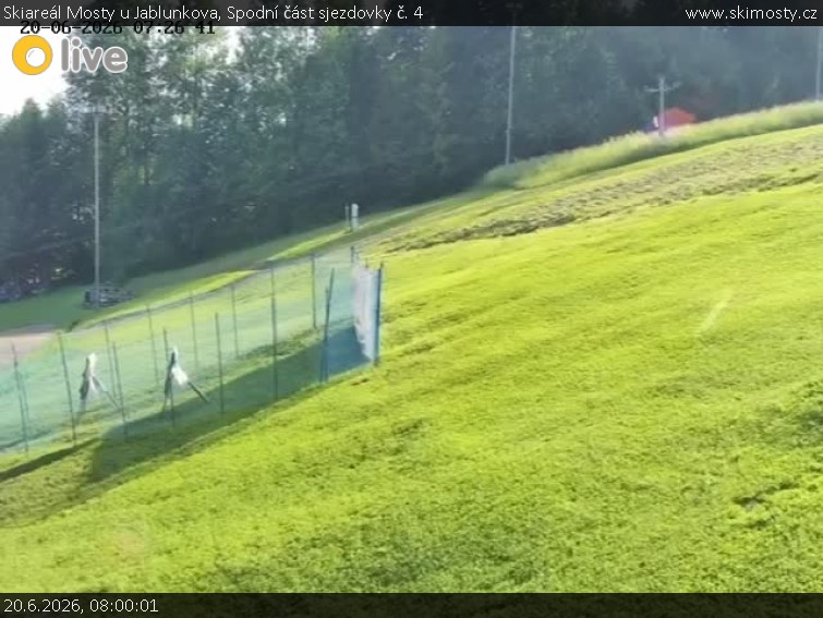 Skiareál Mosty u Jablunkova - Spodní část sjezdovky č. 4 - 20.6.2026 v 08:00