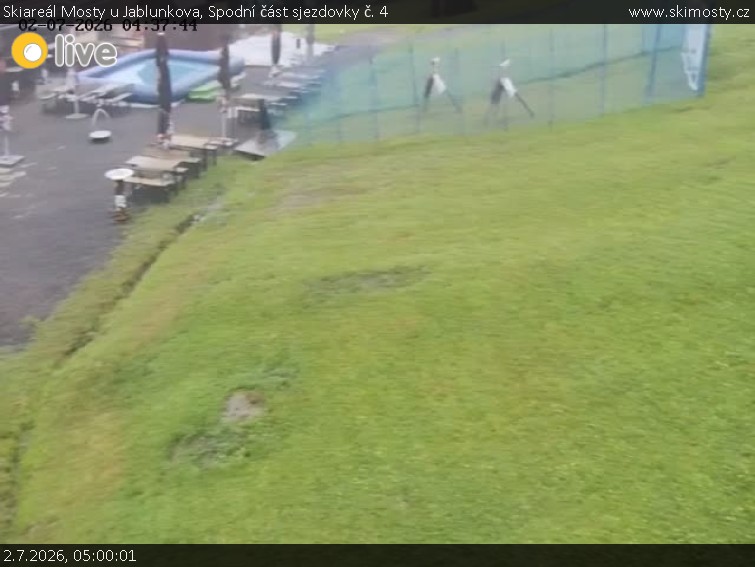 Skiareál Mosty u Jablunkova - Spodní část sjezdovky č. 4 - 2.7.2026 v 05:00