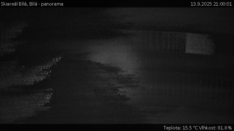 Skiareál Bílá - Bílá - panorama - 13.9.2025 v 21:00 Skiareál Bílá - Bílá - panorama - 13.9.2025 v 21:00