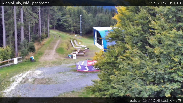 Skiareál Bílá - Bílá - panorama - 15.9.2025 v 13:30 Skiareál Bílá - Bílá - panorama - 15.9.2025 v 13:30
