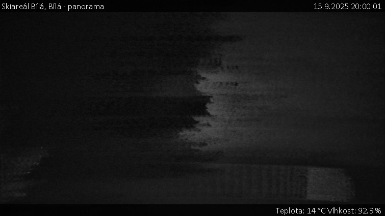Skiareál Bílá - Bílá - panorama - 15.9.2025 v 20:00 Skiareál Bílá - Bílá - panorama - 15.9.2025 v 20:00