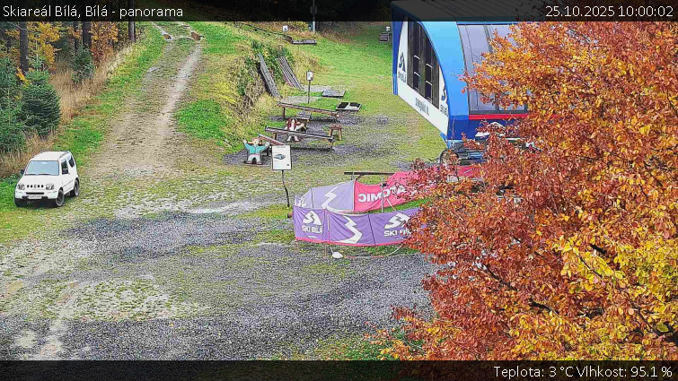 Skiareál Bílá - Bílá - panorama - 25.10.2025 v 10:00 Skiareál Bílá - Bílá - panorama - 25.10.2025 v 10:00