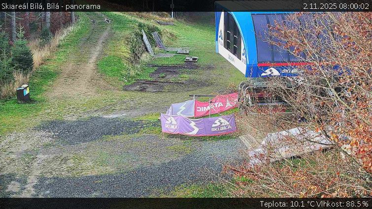 Skiareál Bílá - Bílá - panorama - 2.11.2025 v 08:00 Skiareál Bílá - Bílá - panorama - 2.11.2025 v 08:00