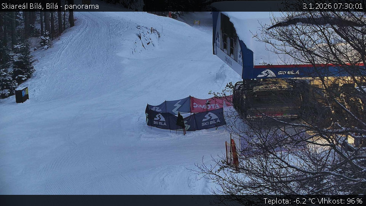 Skiareál Bílá - Bílá - panorama - 3.1.2026 v 07:30