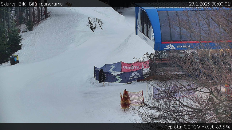 Skiareál Bílá - Bílá - panorama - 28.1.2026 v 08:00