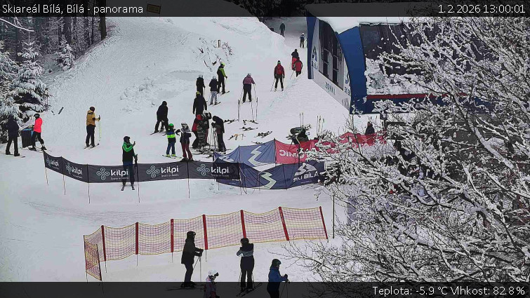 Skiareál Bílá - Bílá - panorama - 1.2.2026 v 13:00