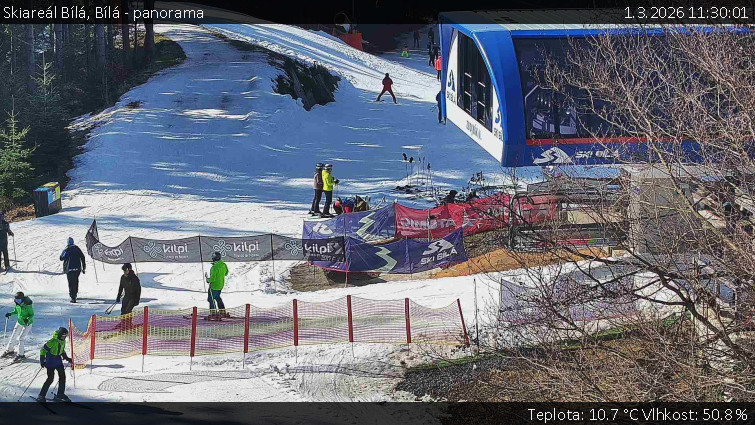 Skiareál Bílá - Bílá - panorama - 1.3.2026 v 11:30