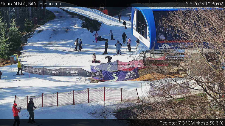 Skiareál Bílá - Bílá - panorama - 3.3.2026 v 10:30