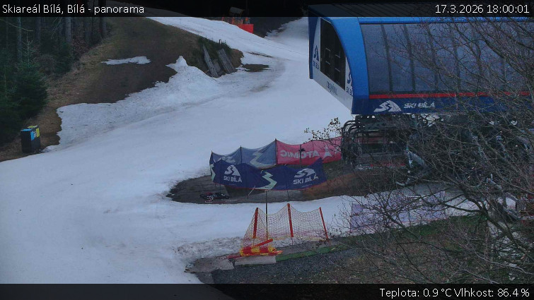 Skiareál Bílá - Bílá - panorama - 17.3.2026 v 18:00