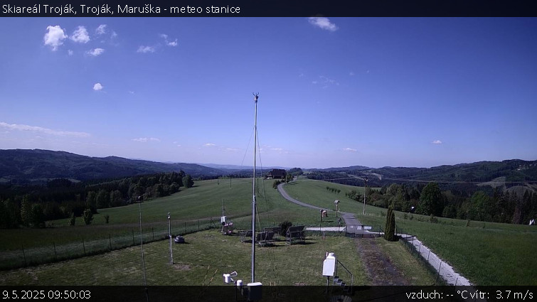Skiareál Troják - Troják, Maruška - meteo stanice - 9.5.2025 v 09:50 Skiareál Troják - Troják, Maruška - meteo stanice - 9.5.2025 v 09:50