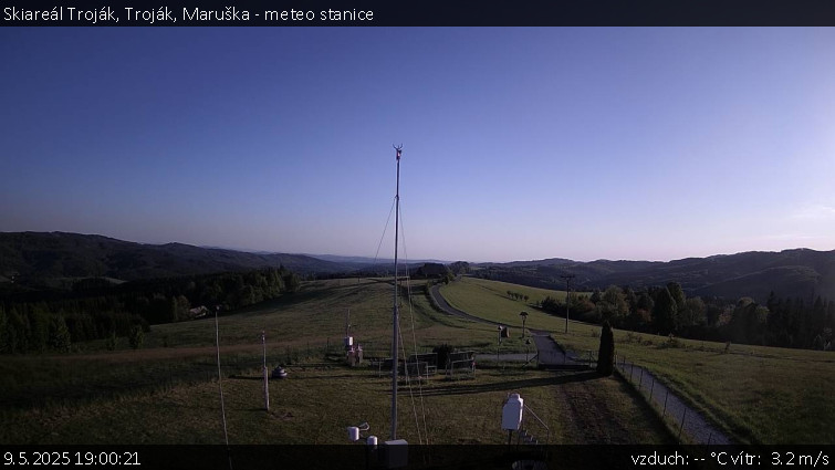 Skiareál Troják - Troják, Maruška - meteo stanice - 9.5.2025 v 19:00 Skiareál Troják - Troják, Maruška - meteo stanice - 9.5.2025 v 19:00