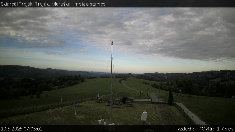 Skiareál Troják - Troják, Maruška - meteo stanice - 10.5.2025 v 07:05 Skiareál Troják - Troják, Maruška - meteo stanice - 10.5.2025 v 07:05