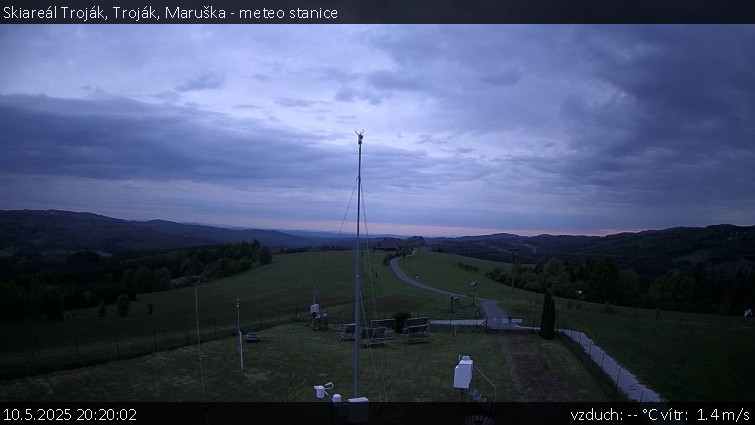 Skiareál Troják - Troják, Maruška - meteo stanice - 10.5.2025 v 20:20 Skiareál Troják - Troják, Maruška - meteo stanice - 10.5.2025 v 20:20