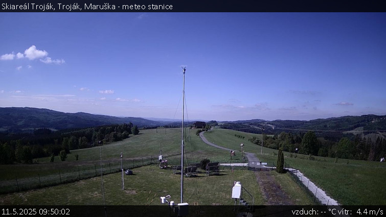 Skiareál Troják - Troják, Maruška - meteo stanice - 11.5.2025 v 09:50 Skiareál Troják - Troják, Maruška - meteo stanice - 11.5.2025 v 09:50