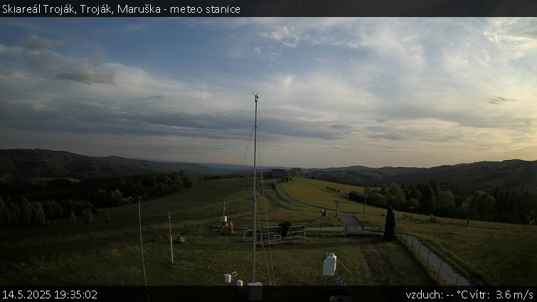 Skiareál Troják - Troják, Maruška - meteo stanice - 14.5.2025 v 19:35 Skiareál Troják - Troják, Maruška - meteo stanice - 14.5.2025 v 19:35