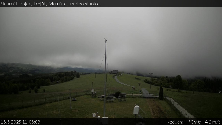 Skiareál Troják - Troják, Maruška - meteo stanice - 15.5.2025 v 11:05 Skiareál Troják - Troják, Maruška - meteo stanice - 15.5.2025 v 11:05