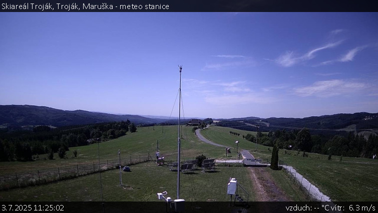 Skiareál Troják - Troják, Maruška - meteo stanice - 3.7.2025 v 11:25