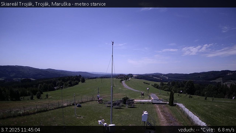 Skiareál Troják - Troják, Maruška - meteo stanice - 3.7.2025 v 11:45