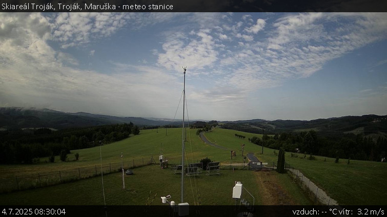 Skiareál Troják - Troják, Maruška - meteo stanice - 4.7.2025 v 08:30 Skiareál Troják - Troják, Maruška - meteo stanice - 4.7.2025 v 08:30