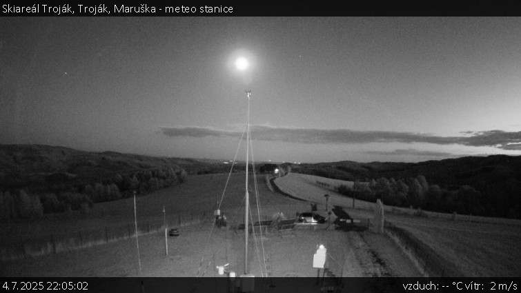Skiareál Troják - Troják, Maruška - meteo stanice - 4.7.2025 v 22:05 Skiareál Troják - Troják, Maruška - meteo stanice - 4.7.2025 v 22:05