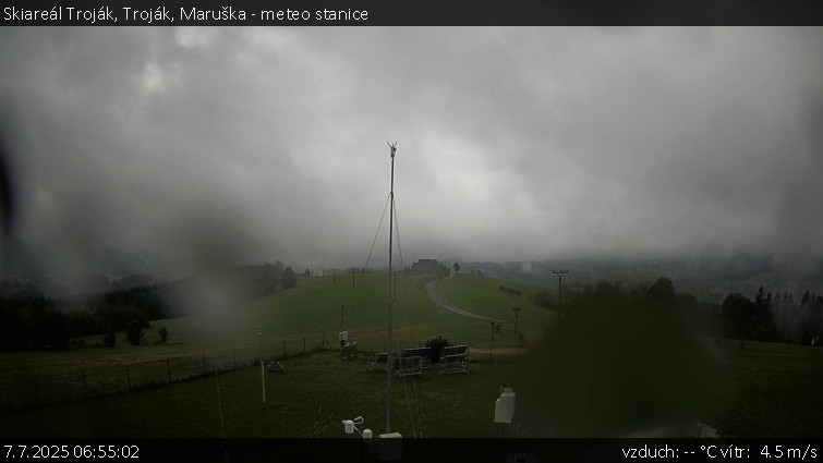 Skiareál Troják - Troják, Maruška - meteo stanice - 7.7.2025 v 06:55 Skiareál Troják - Troják, Maruška - meteo stanice - 7.7.2025 v 06:55