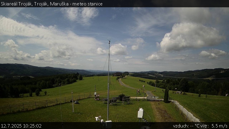 Skiareál Troják - Troják, Maruška - meteo stanice - 12.7.2025 v 10:25 Skiareál Troják - Troják, Maruška - meteo stanice - 12.7.2025 v 10:25