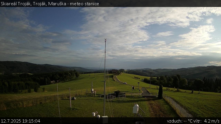 Skiareál Troják - Troják, Maruška - meteo stanice - 12.7.2025 v 19:15 Skiareál Troják - Troják, Maruška - meteo stanice - 12.7.2025 v 19:15